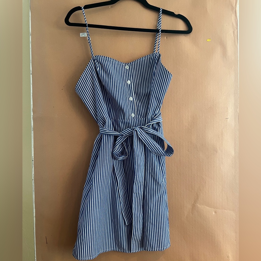 Rokoko blue and white striped dress